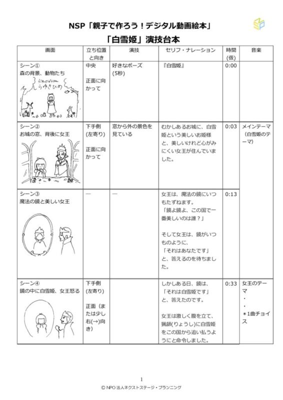 手書き台本一枚のサムネイル